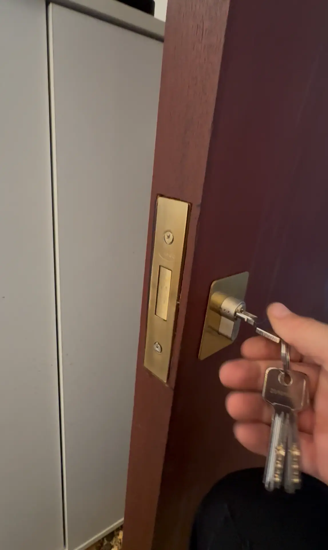 professional locksmith fixing a loose cylinder